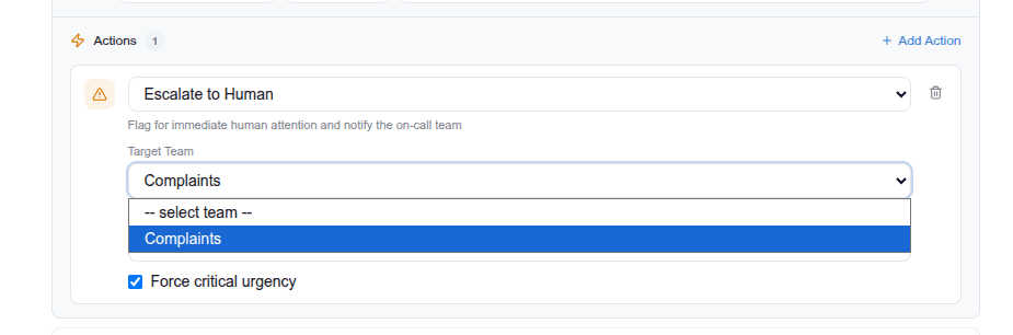 Escalation team selector