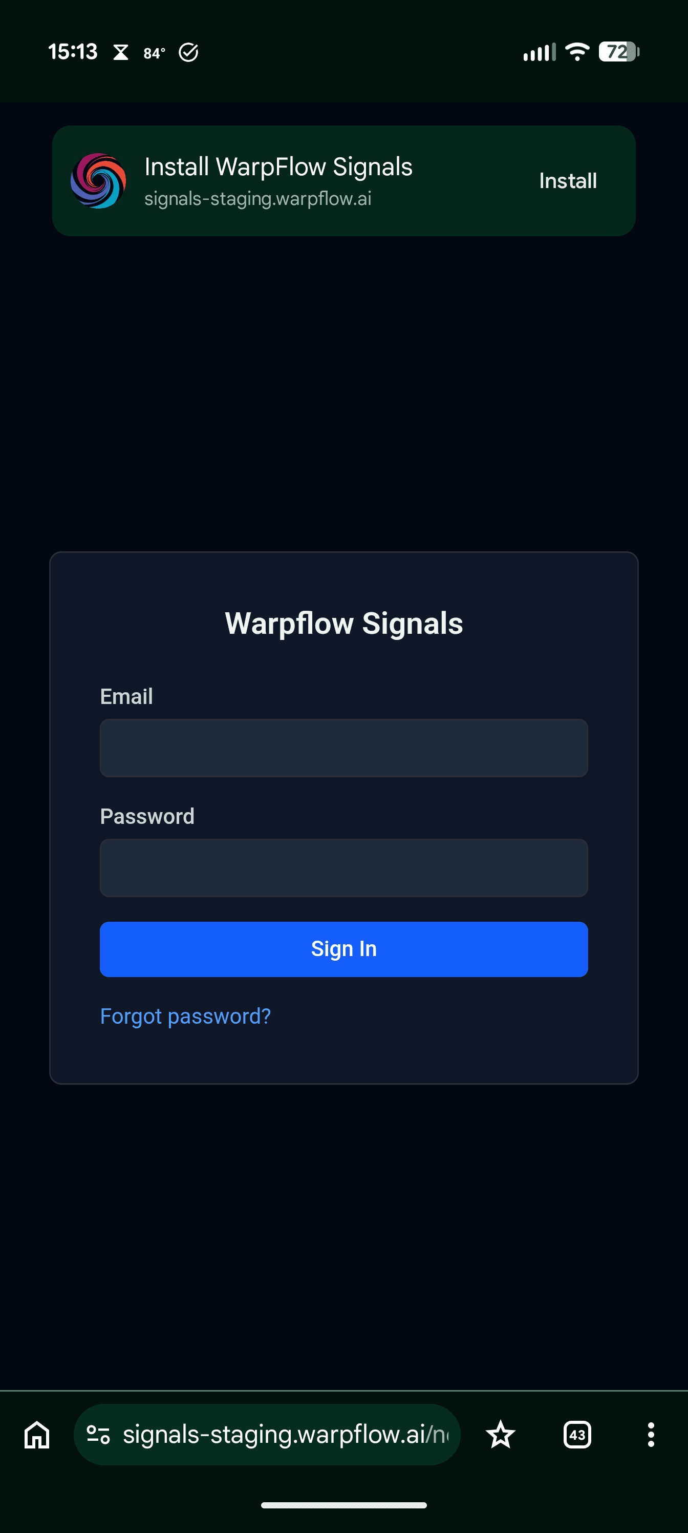 Chrome install prompt on Android