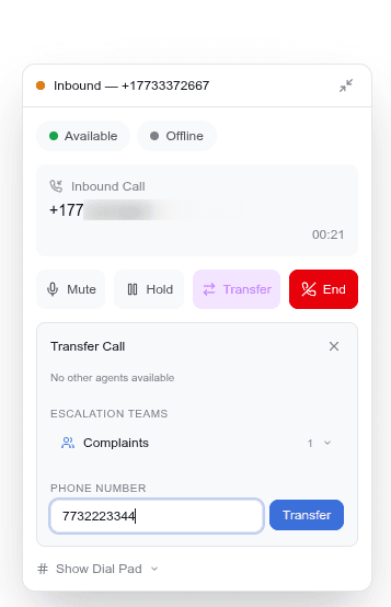 Transfer UI