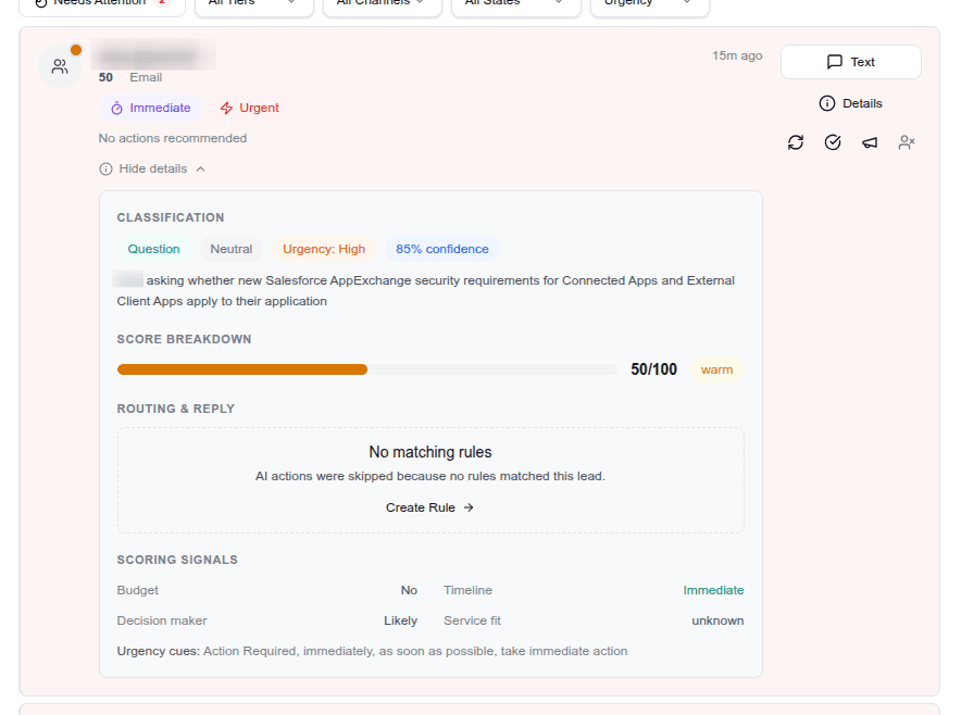 Contacts pipeline view