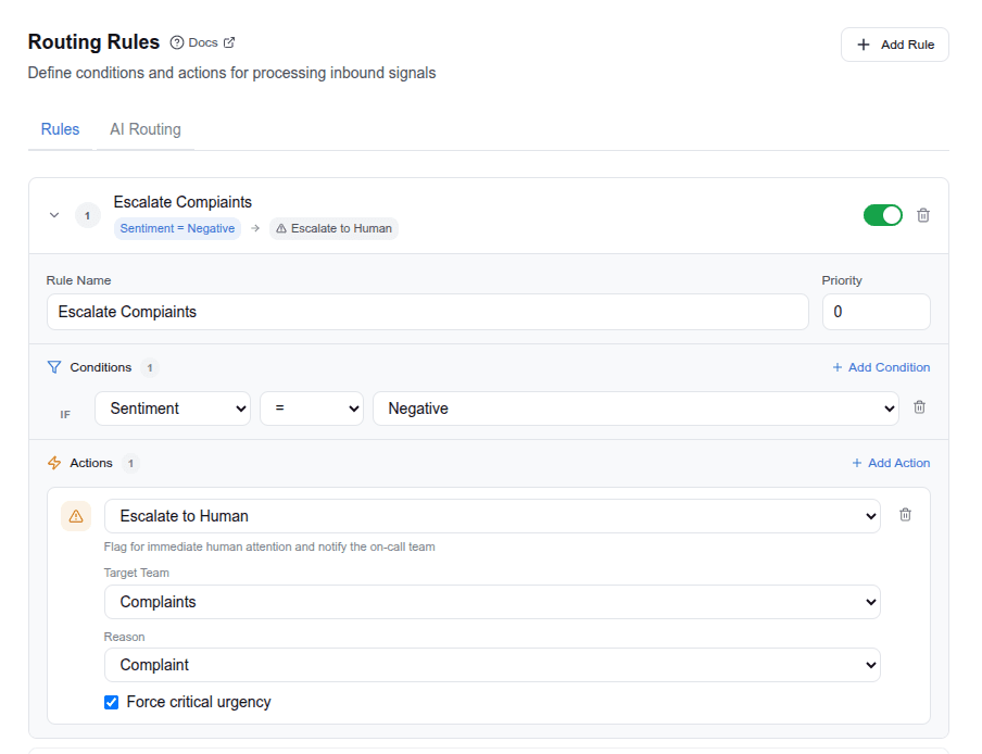 Visual rules builder