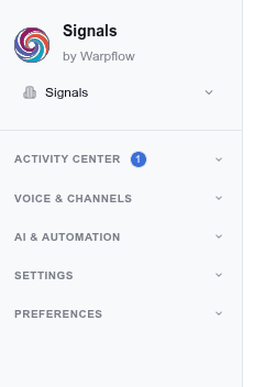 The dashboard sidebar